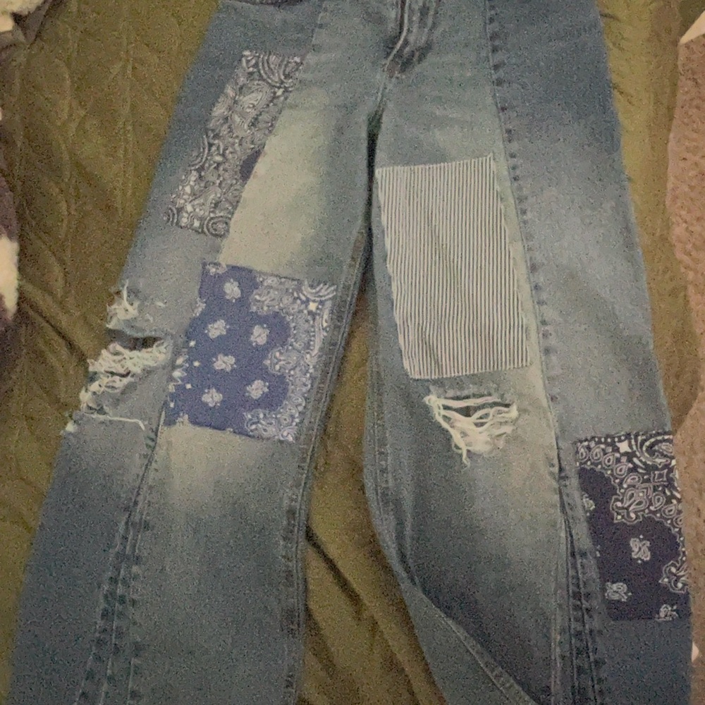 Free people cropped patch pants